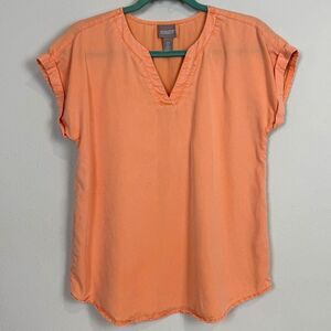 Chico’s Orange V-Neck Blouse 0/S